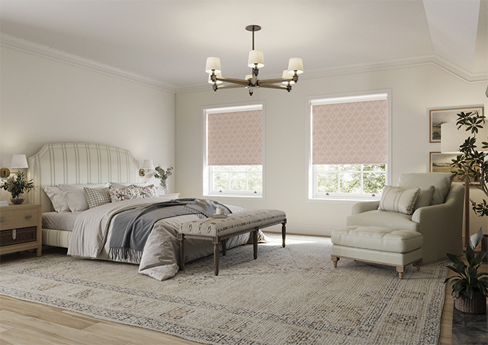 Trellis Prints, Vine and Bloom Rosies Pink - Roller Blind - Image 7